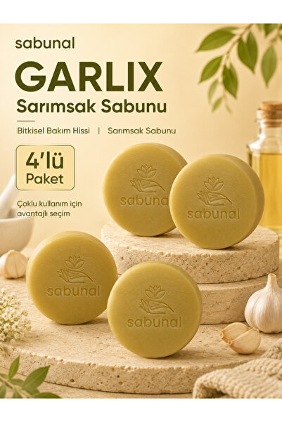 sabunal Garlix Garlic Soap 4 Pcs - Strong Hair Appearance and Herbal Natural ...