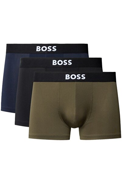 BOSS Erkek Üçlü Paket Esnek Mikrofiber Kumaşlı Logo Detaylı Elastik Bel Bantl...