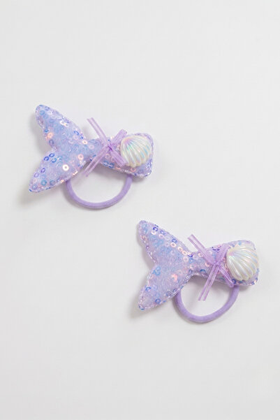Le Mabelle Girl's 2-Piece Rubber Buckle with Lilac Mermaid Tail and Oyster Fi...