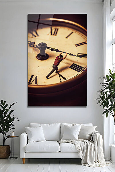 Parıltı Yayınları Lupta împotriva timpului Tablou modern din sticlă Decor de ...