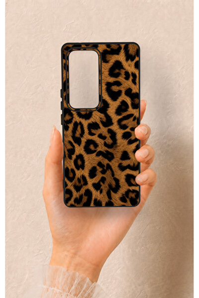 Vip Case Vivo V30 Uyumlu Koyu Leopar Deri Desenli Silikon Kılıf