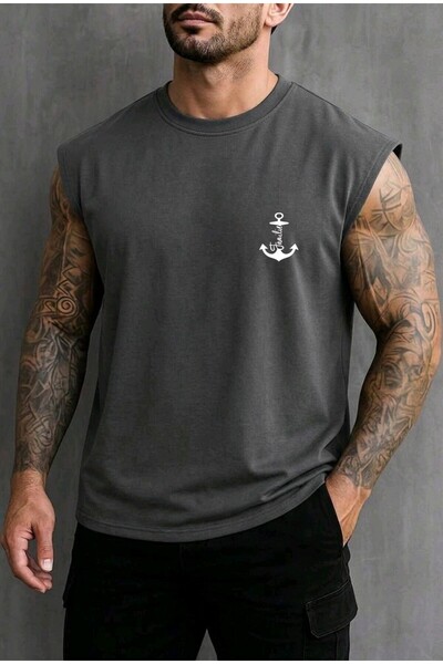 BUWOM Ανδρικό μπλουζάκι Famille Çapa Zero Sleeve Crew Neck