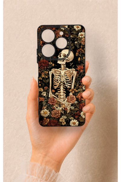 Vip Case Tecno Spark 10 Pro Compatible Flower Skeleton Pattern Silicone Case