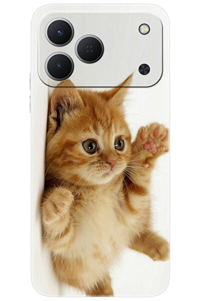 TECNO Spark 50 4G (KN4n) Uyumlu Kılıf Desen Baskılı Silikon Sevimli Kedi STK:...