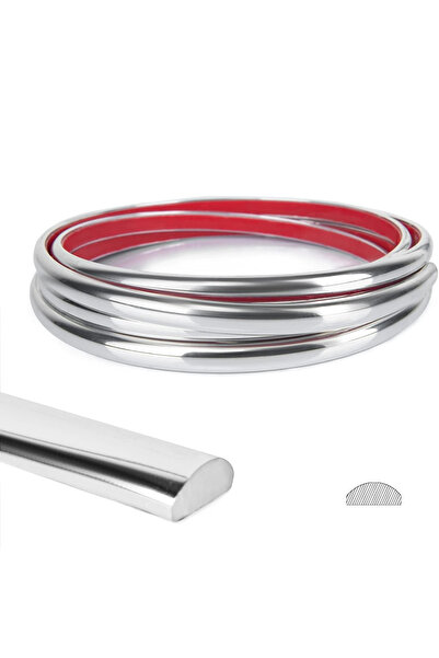 MallDeco Bandă decorativă autoadezivă cromata, pentru perete, mobilă – 3 m