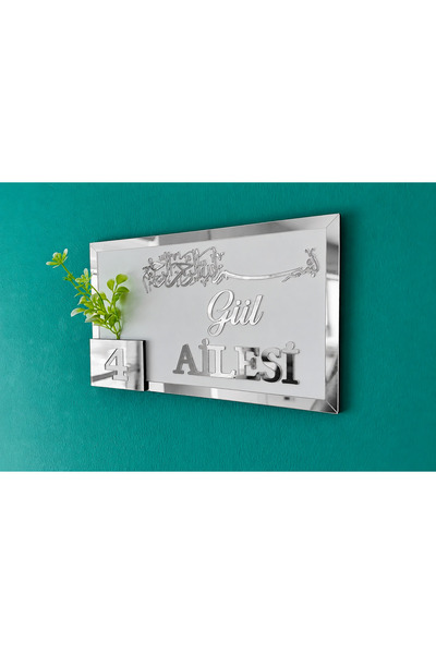 LuxuryConcept Besmele Tasarımlı Kişiye Özel Çerçeveli Aile İsmi ve Kapı Numar...