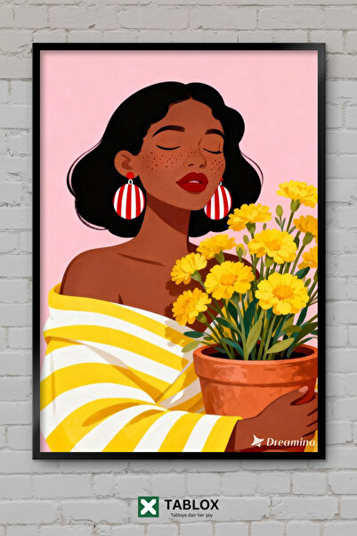 TABLOX Desen Ilustrație Design Femeie Floare Estetică Minimalistă Tablou deco...