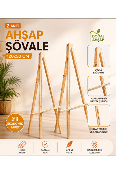 DEMBEY AHŞAP ATÖLYE Şövale Ahşap Resim Standı Şovale Reklam Panosu Sergi Ayağı