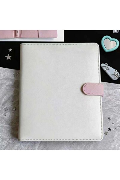 Kpop Dünyasi Macaron Beyaz Pembe A5 Binder Dosyası