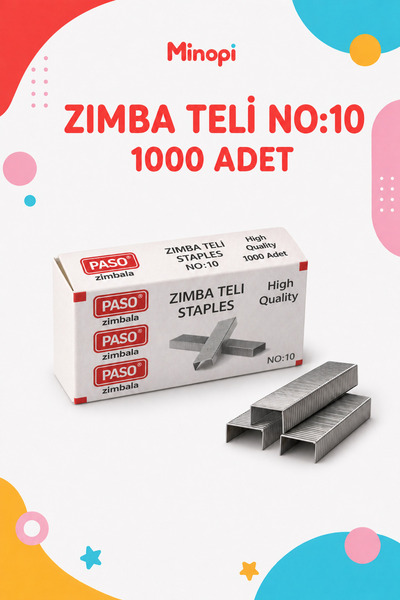 Minopi Küçük Boy Mini Zımba No:10 Tel Uyumlu Masaüstü Ofis Zımbası