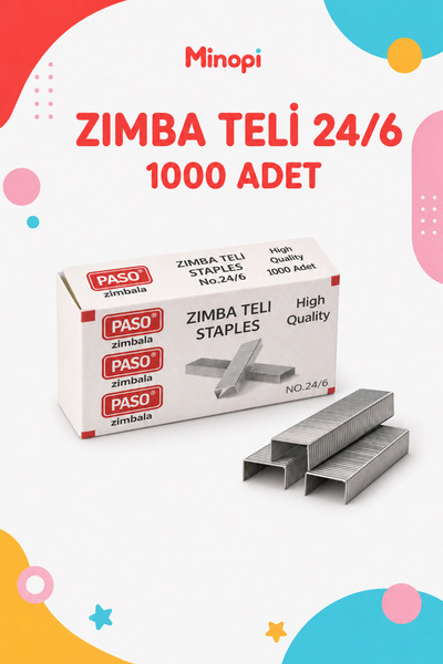 Minopi Büyük Boy Masaüstü Zımba 24/6 Tel Uyumlu Ofis Zımbası