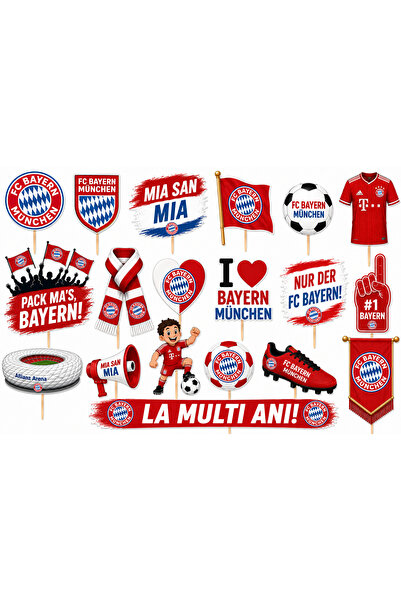 DecoParty Set de decorațiuni pentru tort – Tematică Echipa de fotbal BEYERN M...