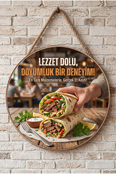 Mayeka Etli Wrap Temalı Restoranlar Cafeler Lokantalar İçin Ahşap Duvar Kapı ...