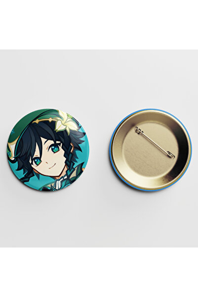 Eymi Design Genshin Venti 1 adet 58MM Arkası İğneli Buton Rozet - Anime