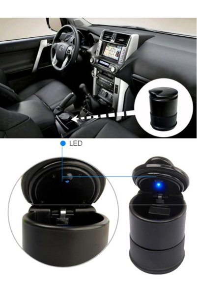 shopwave Illuminated Car Ashtray Cup Holder Type with Lid (5047)