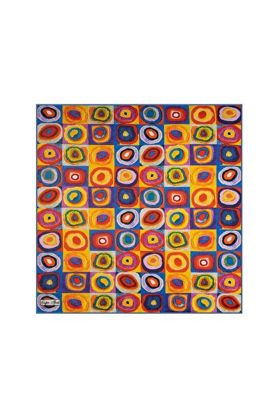 Çağrı İpek The Song of Colors Pattern Silk Handkerchief Scarf Dg11596-1