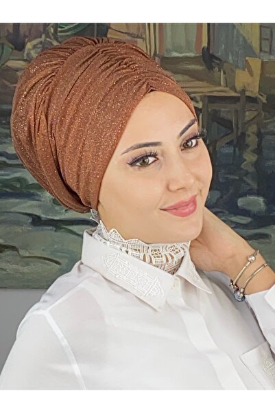 MY UKİYO STORE Tesettür Sade Model Simli Büzgülü Abiye Bone Şal