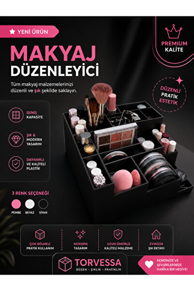 TORVESSA Premium Çok Bölmeli Makyaj ve Kozmetik Düzenleyici