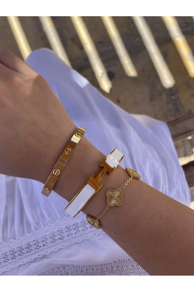 ElectraStore Set 3 Brățări Hermina White + LOVE + Alhambra