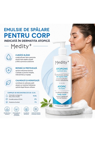 Medity+ Emulsie spalare corp indicata in Dermatita atopica