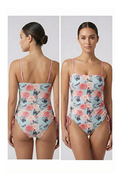 CETUS SwimSuit Floral Butterfly (Teal/Pink)