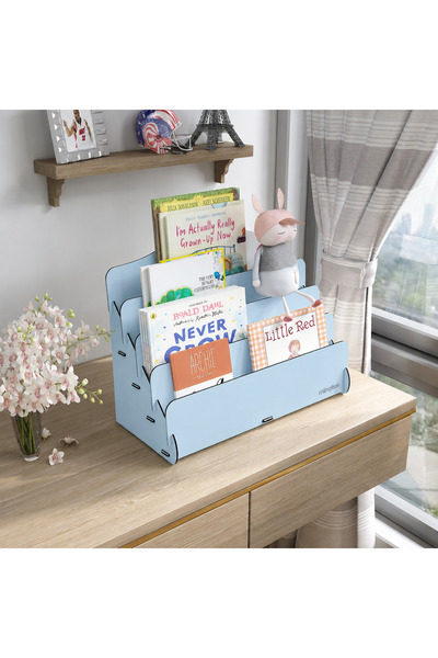 Mingitav Mini Lucky Montessori Çocuk Kitaplığı 4 Raflı Ahşap Çocuk Odası Kita...