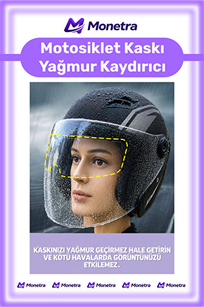 Monetra #YağmurKaydırıcı Motosiklet Kaskı Vizör Buhar Önleyici Yağmur Kaydırı...