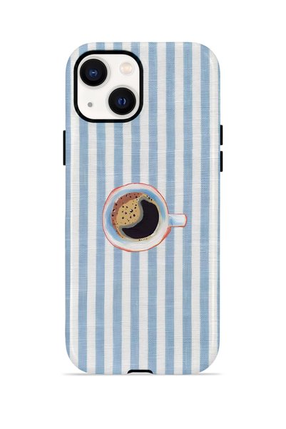 PiyasaSepeti iPhone 14 Plus Vorian Double Layer Case Morning Coffee Stripe