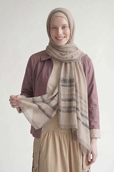 Levidor Mink Striped Muslin Shawl