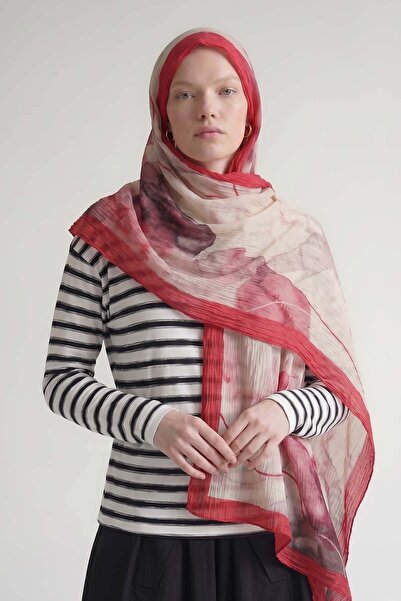 Levidor Fuchsia Crayon Pattern Muslin Shawl