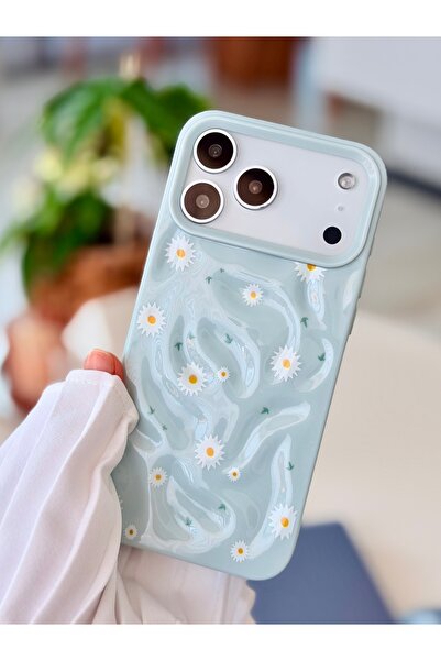 Go Aksesuar Iphone 17 PROMAX Uyumlu 3D KABARTMA PAPATYA Baskı Tasarımlı Koruy...