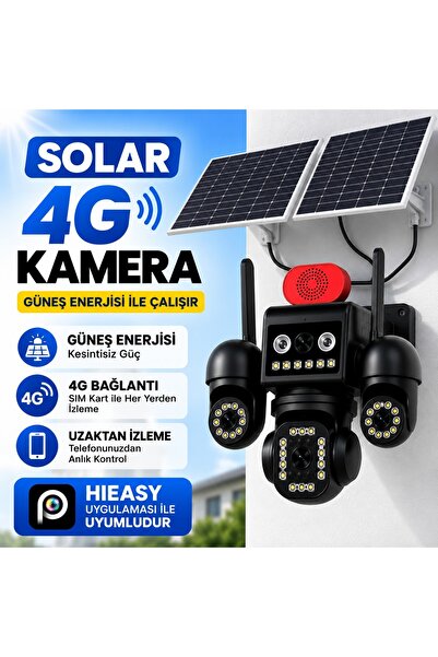 uninet AOV Teknolojili 4G SIM Kartlı Solar Güvenlik Kamerası 4 Kameralı 3 PTZ...