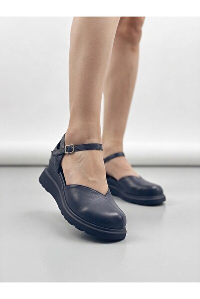 Rüya Shoes أحذية نسائية مريحة بكعب عريض من الجلد الطبيعي