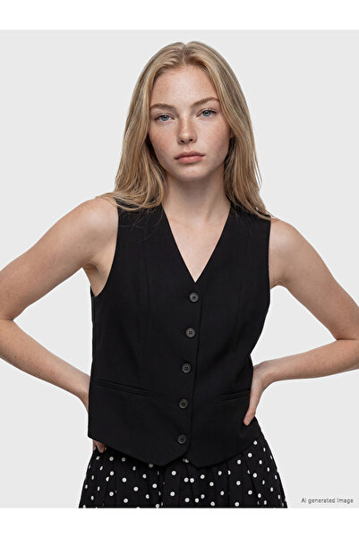LC Waikiki Linen Blend Women's Classic Waistcoat