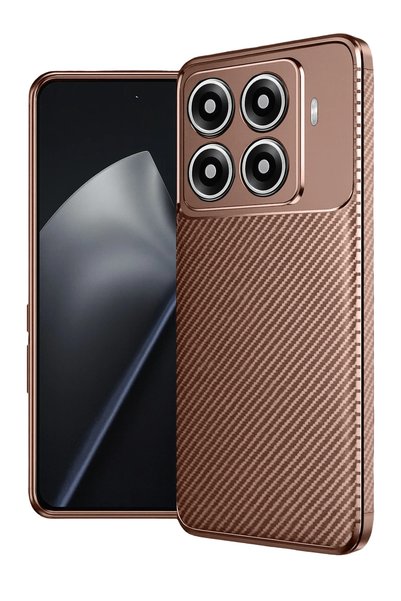 New Face غطاء كربوني من ACONCEPT لهاتف Mi 15T Pro مع تركيز تلقائي (100306) - بني