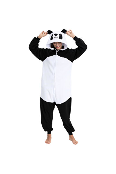 OEM Pijama Damă Salopetă Kigurumi Onesie Panda Confortabilă Alb-Negru XL