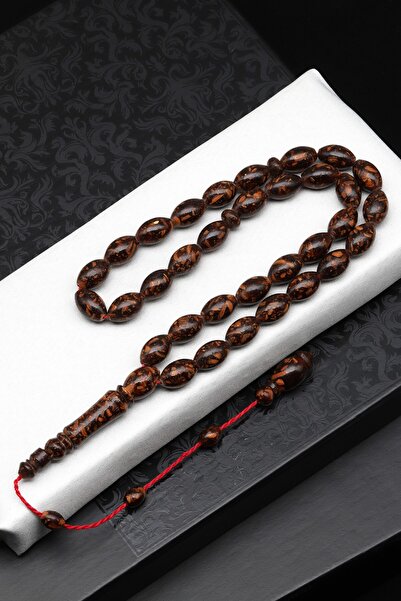 Alibaba Doğaltaş Tarçın Ağacı Kabuğu Tesbih 8 x 12 mm Arpa Kesim - T-1826