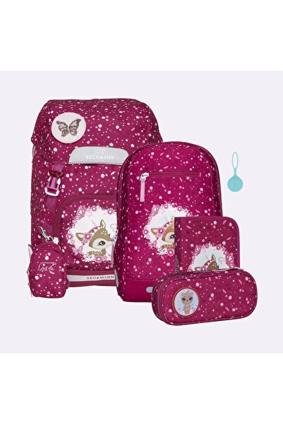 BECKMANN BACKPACK, ERGONOMIC RUCKSACK, CLASSIC 6-PIECE SET, FOREST DEER RED