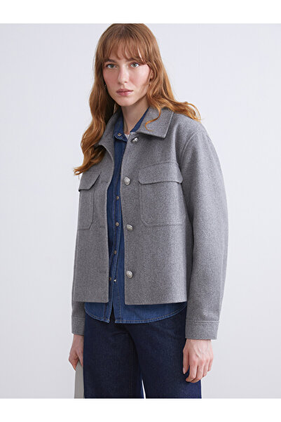 LC Waikiki Shirt Collar Women's Cachet Jacket