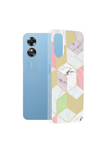 Techsuit Husă pentru OPPO A17, Seria Marble, mov - mov