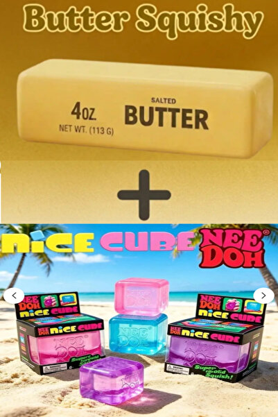 Pofika Needoh Nıce Cube + Butter Squishy Stres Oyuncağı Süper Yumuşak Slow Ri...