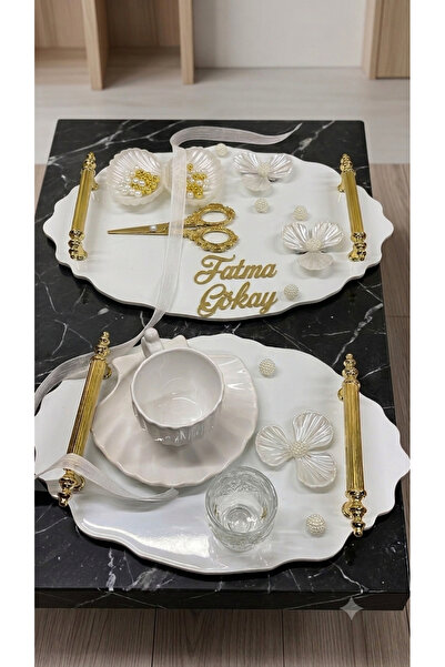 Cyz Home Oval Promise Engagement Tray Girl Proposal Tray Groom Coffee Tray