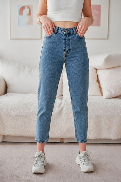 sion jeans Blueva Trend New Season BoyFriend Blue Medium Snow Wash Comfort La...