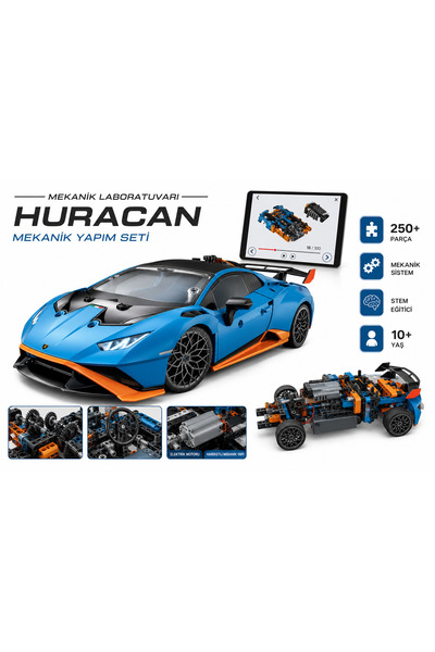 FABBA TOYS 64815 Mekanik Laboratuvarı Lamborghini Huracan STEM Mühendislik Ya...