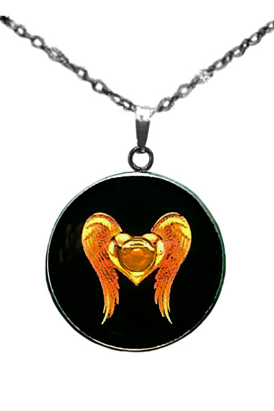 Oxolux, Lavinia Free Heart necklace with rhinestones, in gift box, contrastin...