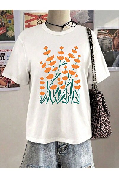 mercoledi Women's Mix Printed Crew Neck Regular Fit T-Shirt