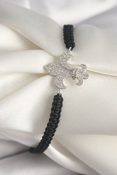 Mega Bazaar Brass Silver Color Zircon Stone Lily Figure Asanrsörlü Macrame Mo...