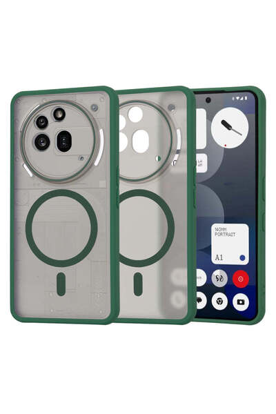 Techsuit Калъф за Nothing Phone (3a) Pro, серия HaloFrost MagSafe, тъмнозелен...