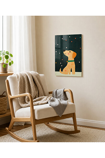 arslart Sevimli Köpek Desenli CAM Görünümlü Pleksi Tablo Çocuk Bebek Odası Du...