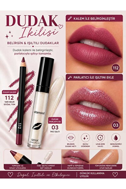 VitaMood Yaşam Lip Liner & Lip Gloss Duo Set – Defined Lips and a Shimmering ...